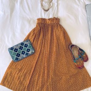 Cottagecore Polka Dot Midi with Elastic Waistband